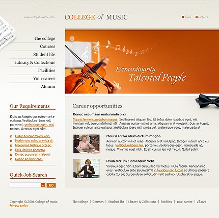 music&nbsp;site template