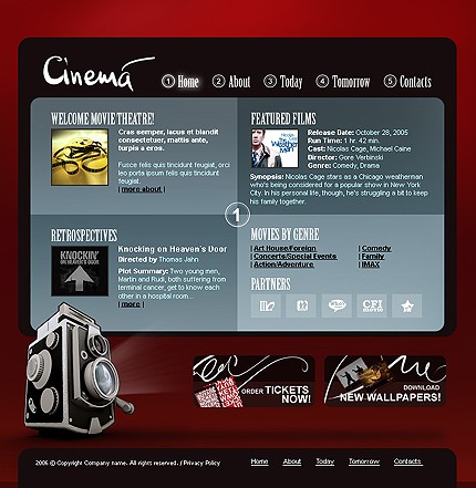 cinema&nbsp;site template