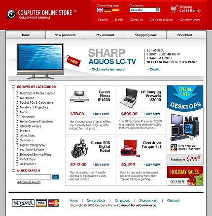 online site template