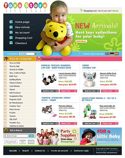 Template #10706, Oscommerce Main Page  Preview