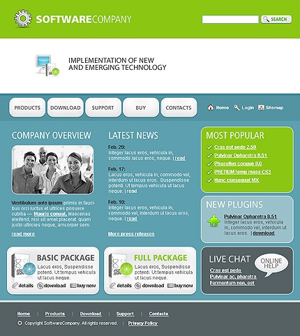 Software Web Design Template