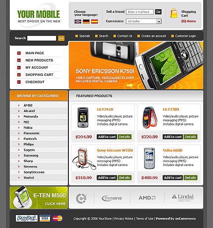 Template #11302, Oscommerce Main Page  Preview