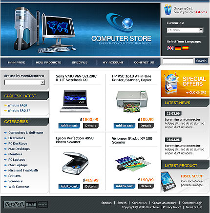 online site template