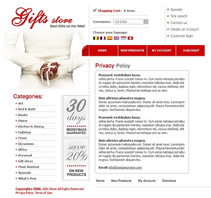 gifts&nbsp;site template
