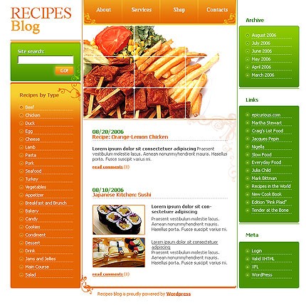 recipes site template