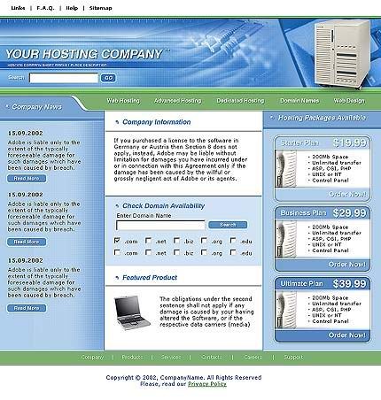 hosting&nbsp;site template
