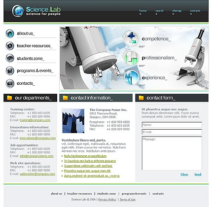 science&nbsp;site template