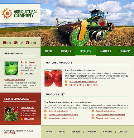 agriculture&nbsp;site template