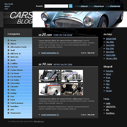 car&nbsp;site template