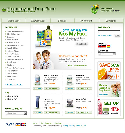 online site template
