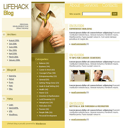 lifehack site template