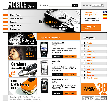 Template #12133, Oscommerce Main Page  Preview