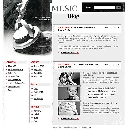 music&nbsp;site template