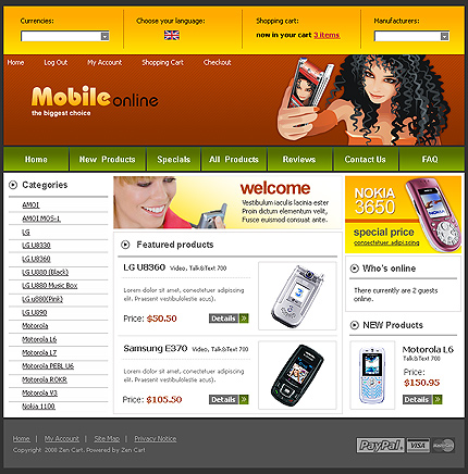 online&nbsp;site template