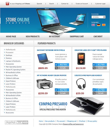 online site template