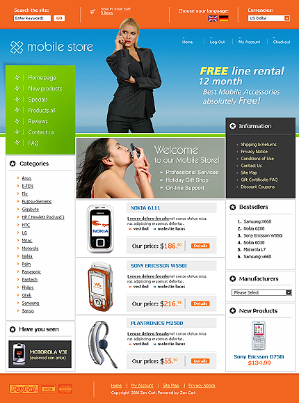 Template #12546, Zen-cart Main Page Preview