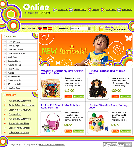 Template #12564, Oscommerce Main Page  Preview