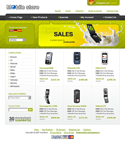 Template #12708, Oscommerce Main Page  Preview