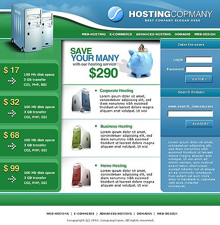 hosting&nbsp;site template