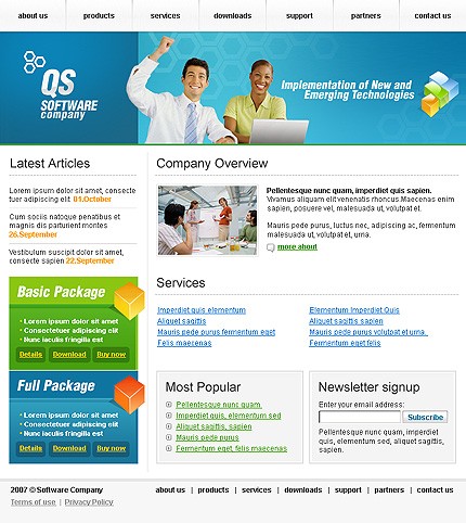 Software Web Design Template