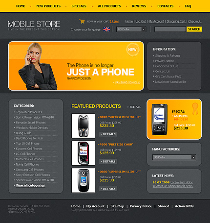 Template #13150, Zen-cart Main Page Preview