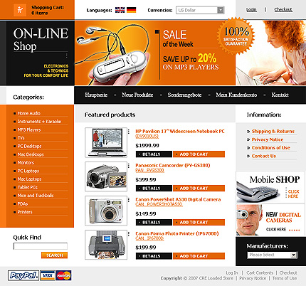 online&nbsp;site template
