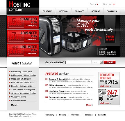 hosting&nbsp;site template
