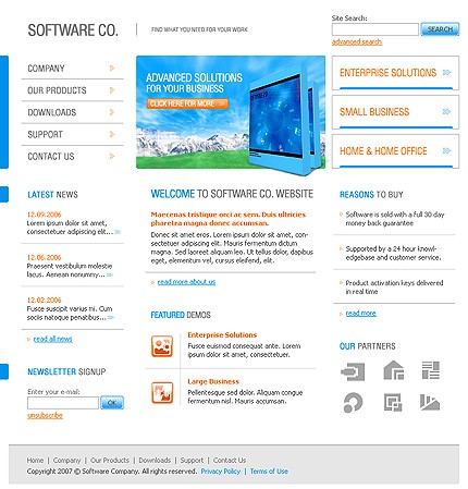 Software Web Design Template
