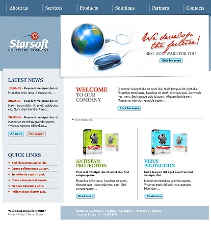Software Web Design Template