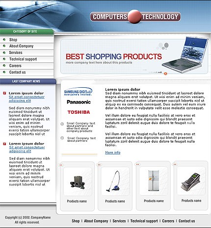 Template #1441, Adobe Photoshop Homepage Screenshot