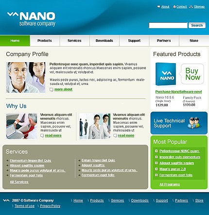 Software Web Design Template