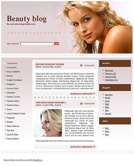beauty&nbsp;site template