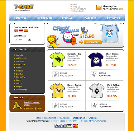 online site template