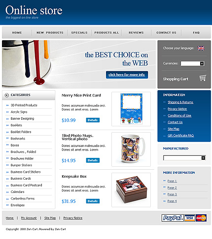 printing site template