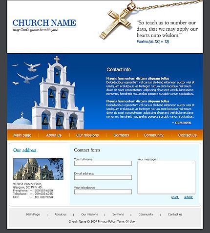 church&nbsp;site template