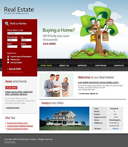 Real Estate Web Design Template