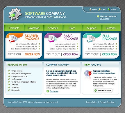 Software Web Design Template