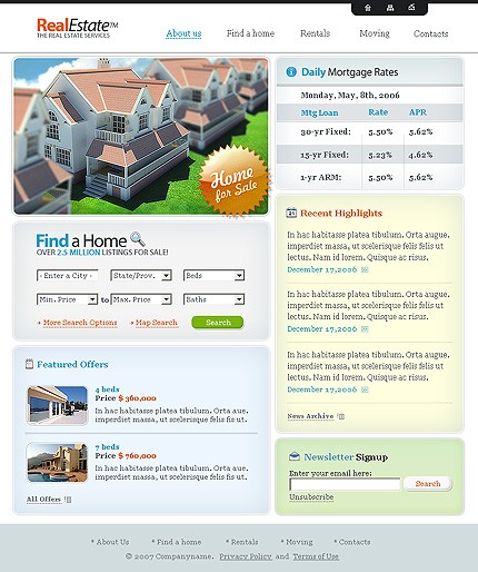 Real Estate Web Design Template