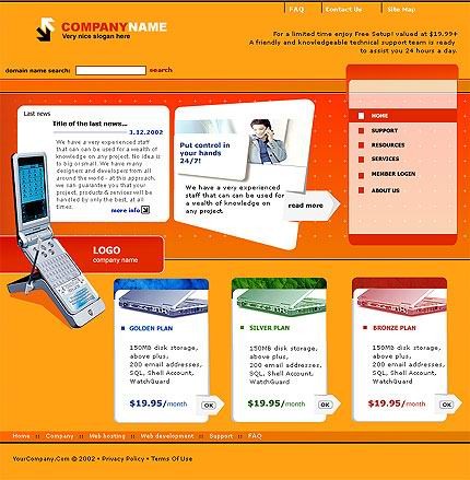hosting&nbsp;site template