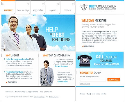 debt&nbsp;site template