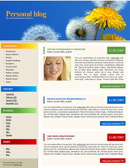 personal site template