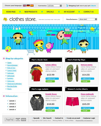 clothes site template