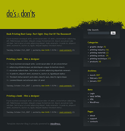 blog site template