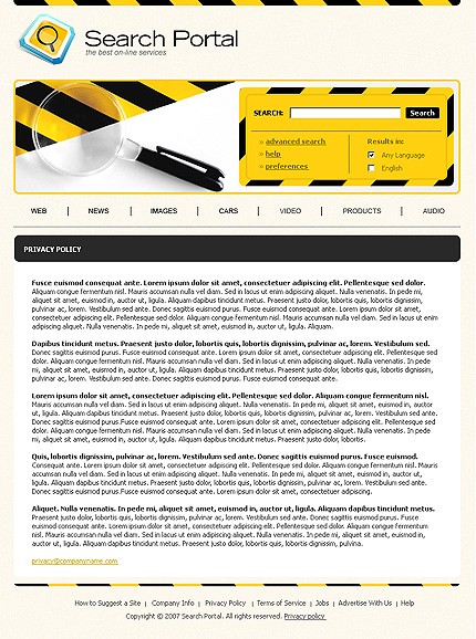 search&nbsp;site template