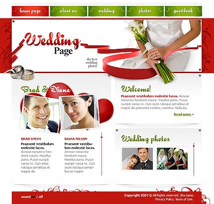 A new wedding website template has just been added to our website
