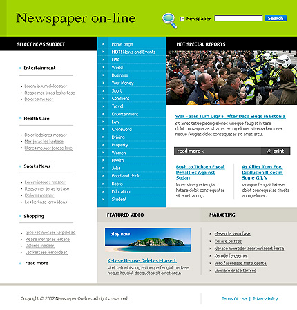 newspaper&nbsp;site template