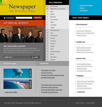 newspaper&nbsp;site template