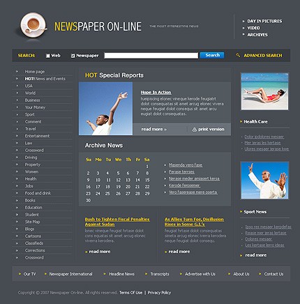newspaper&nbsp;site template