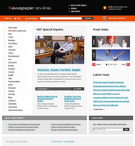 newspaper&nbsp;site template