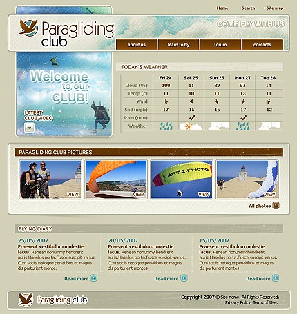 Paragliding Club Website Template